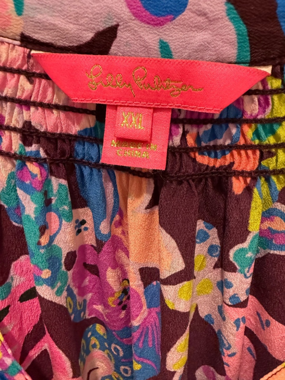 Lilly Pulitzer Elsa 100% Silk Blouse XXL - Picture 3 of 4